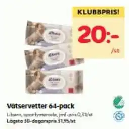 Hemköp Libera vätservetter erbjuda
