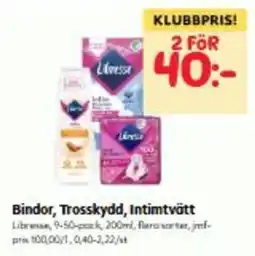 Hemköp Livenesse Bindor, Trosskydd, Intimtvätt erbjuda