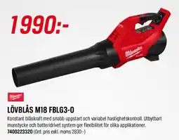 Tools Milwaukee lövblås m18 fblg3-0 erbjuda