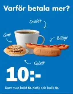 Biltema Korv med bröd Kaffe och bulle erbjuda