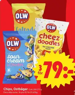 ICA Nära Olw chips, ostbågar erbjuda
