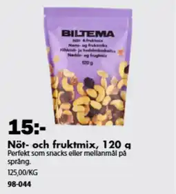 Biltema Biltema nöt- och fruktmix erbjuda