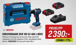 Tools Bosch skruvdragare gsr 18v-52 4ah l-boxx erbjuda