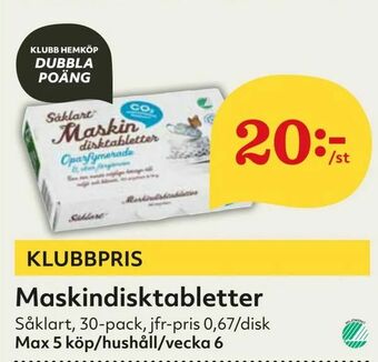 Hemköp Maskindisktabletter erbjuda