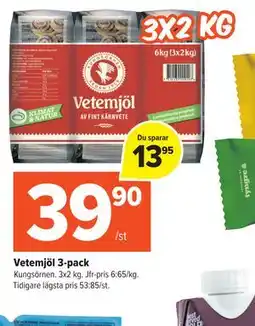 Coop Extra Vetemjöl 3-pack erbjuda