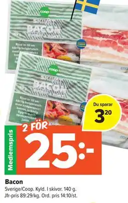 Coop Extra Bacon, Medlemspris erbjuda