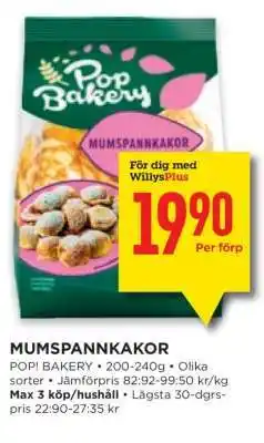 Willys MUMSPANNKAKOR erbjuda