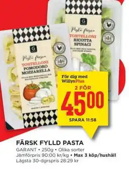 Willys Färsk fylld pasta erbjuda