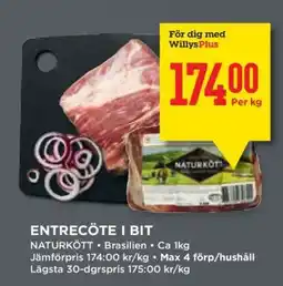 Willys Entrecôte i bit erbjuda