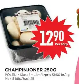 Willys Champinjoner 250g erbjuda