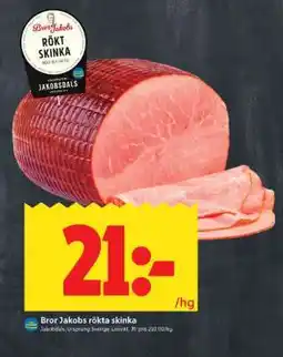 ICA Supermarket Bror Jakobs rökta skinka erbjuda