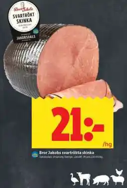 ICA Supermarket Bror Jakobs svartökta skinka erbjuda