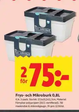 ICA Supermarket Frys- och Mikroburk 0,8L erbjuda