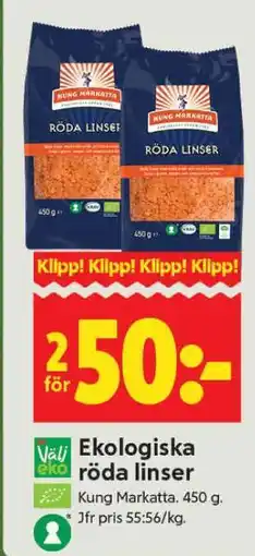 ICA Supermarket Ekologiska röda linser erbjuda