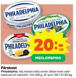 Coop Färskost Philadelphia erbjuda