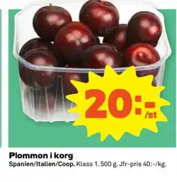 Coop Plommon i korg erbjuda