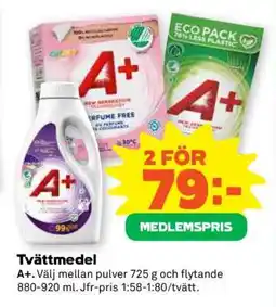 Coop Tvättmedel A+ erbjuda