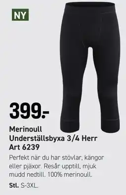 Engelsons Merinoull Underställsbyxa 3/4 Herr erbjuda