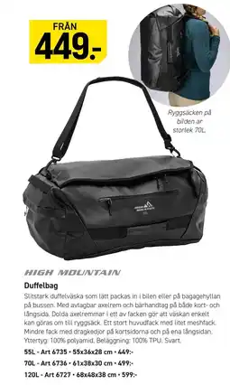 Engelsons High Mountain Duffelbag erbjuda