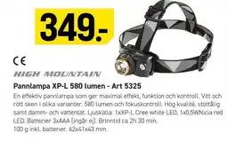 Engelsons High mountain pannlampa xp-l 580 lumen erbjuda