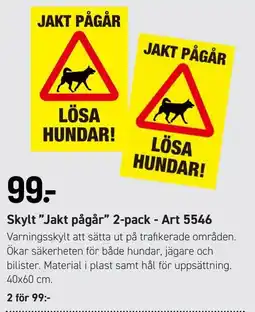 Engelsons Skylt Jakt pågår erbjuda