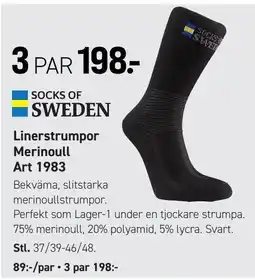 Engelsons Socks Of Sweden Linerstrumpor Merinoull erbjuda