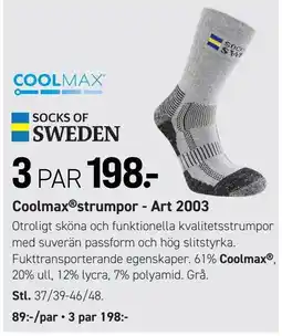 Engelsons Socks Of Sweden Coolmax®strumpor erbjuda