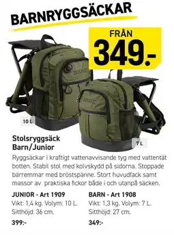 Engelsons Brokared stolsryggsäck barn/junior erbjuda
