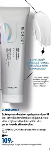 Oriflame Duologi Bond repair pre-shampoo erbjuda