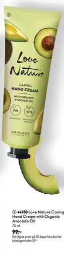 Oriflame Love Nature caring hand cream with organic avocado oil erbjuda