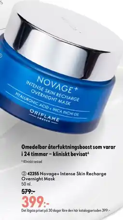 Oriflame Novage+ Intense Skin Recharge Overnight Mask erbjuda