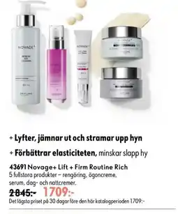 Oriflame Novage+ Lift + Firm Routine Rich erbjuda