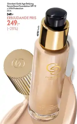Oriflame Giordani Gold Age Defying Serum Boost Foundation SPF 12 + UVA Protection erbjuda