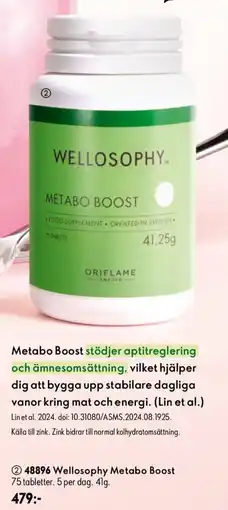 Oriflame Welloosophy metabo boost erbjuda
