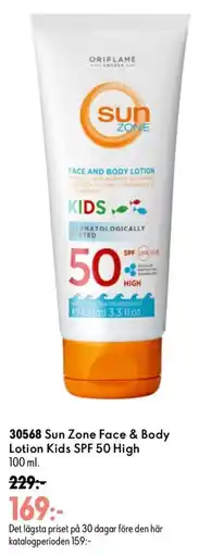 Oriflame Oriflame Sun Zone Face & Body Lotion Kids SPF 50 High erbjuda