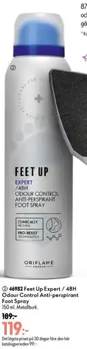 Oriflame Oriflame Feet Up Expert / 48H Odour Control Anti-perspirant Foot Spray erbjuda
