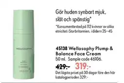Oriflame Welloosophy Plump & Balance Face Cream erbjuda