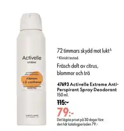 Oriflame Activevelle extreme anti-perspirant spray deodorant erbjuda