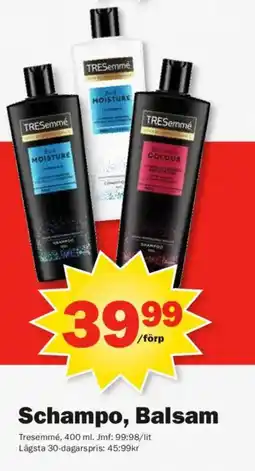 Pekås Tresemme Schampo, Balsam erbjuda