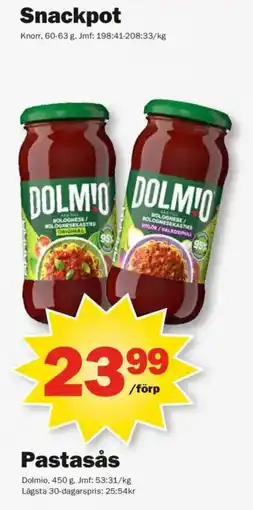 Pekås Dolmio pastasås erbjuda