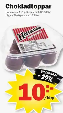 Pekås Hoffmanns chokladtoppar erbjuda