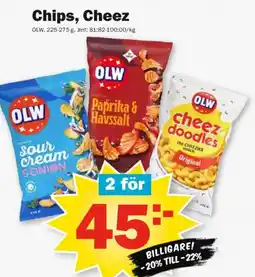 Pekås Olw chips cheez erbjuda