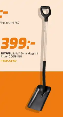 Järnia Fiskars Skyffel solid d-handtag trä erbjuda
