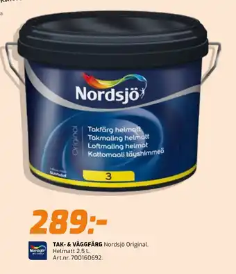 Järnia Nordsjö Tak- & Väggfärg Original erbjuda