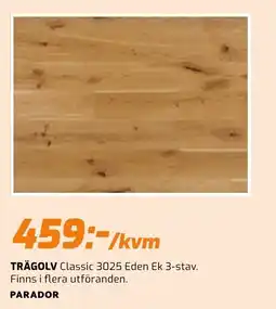 Järnia Parador trägolv classic 3025 eden ek 3-stav erbjuda