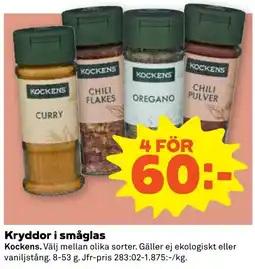 Coop Nära Kockens kryddor i småglas erbjuda