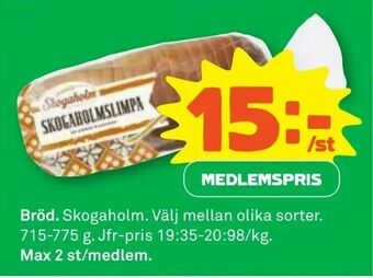 Coop Daglivs Bröd erbjuda