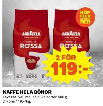 Coop Daglivs Kaffe hela bönor erbjuda