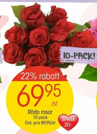 EKO Röda rosor. 10-pack. erbjuda