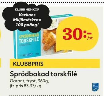 Hemköp Sprödbakad torskfilé erbjuda
